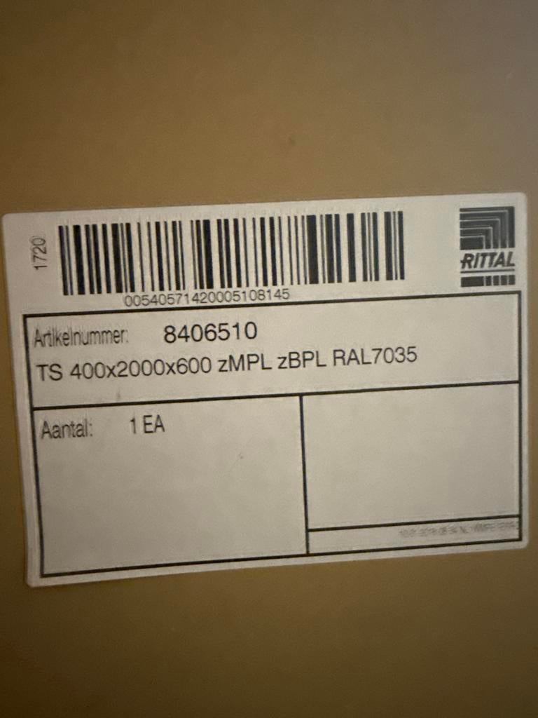 4x Rittal TS 8406.510 Schakelkast 400x2000x600mm RAL7035, Ophalen, Ritall, ?, ?