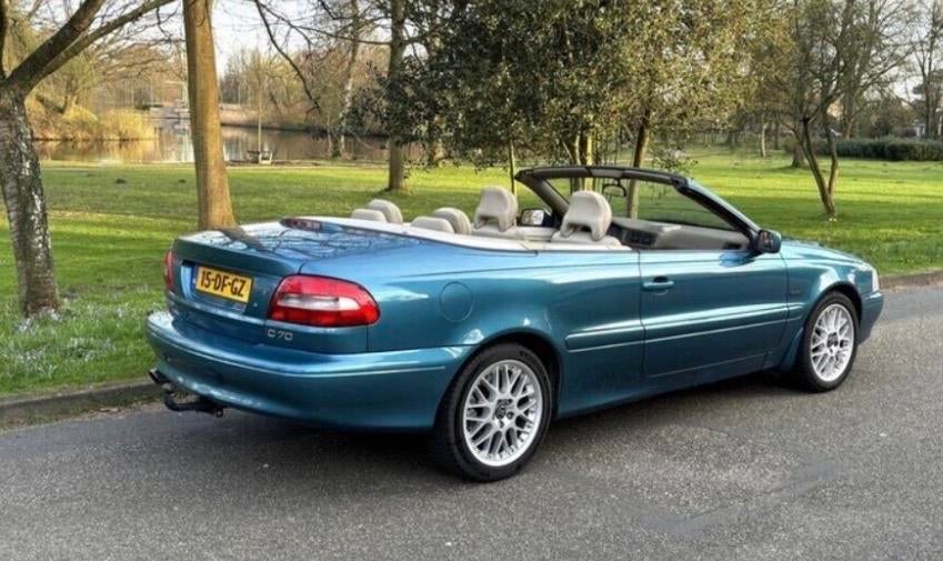Volvo C70 2.4 T Cabrio AUT 1998 Blauw, Auto's, Volvo, Elektrische stoelverstelling, C70, Beige, Cabriolet