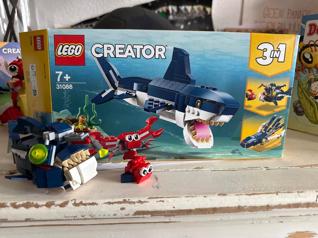 LEGO Creator 31088 Haai - Compleet, Kinderen en Baby's, Speelgoed | Duplo en Lego, Ophalen of Verzenden, Zo goed als nieuw, Complete set