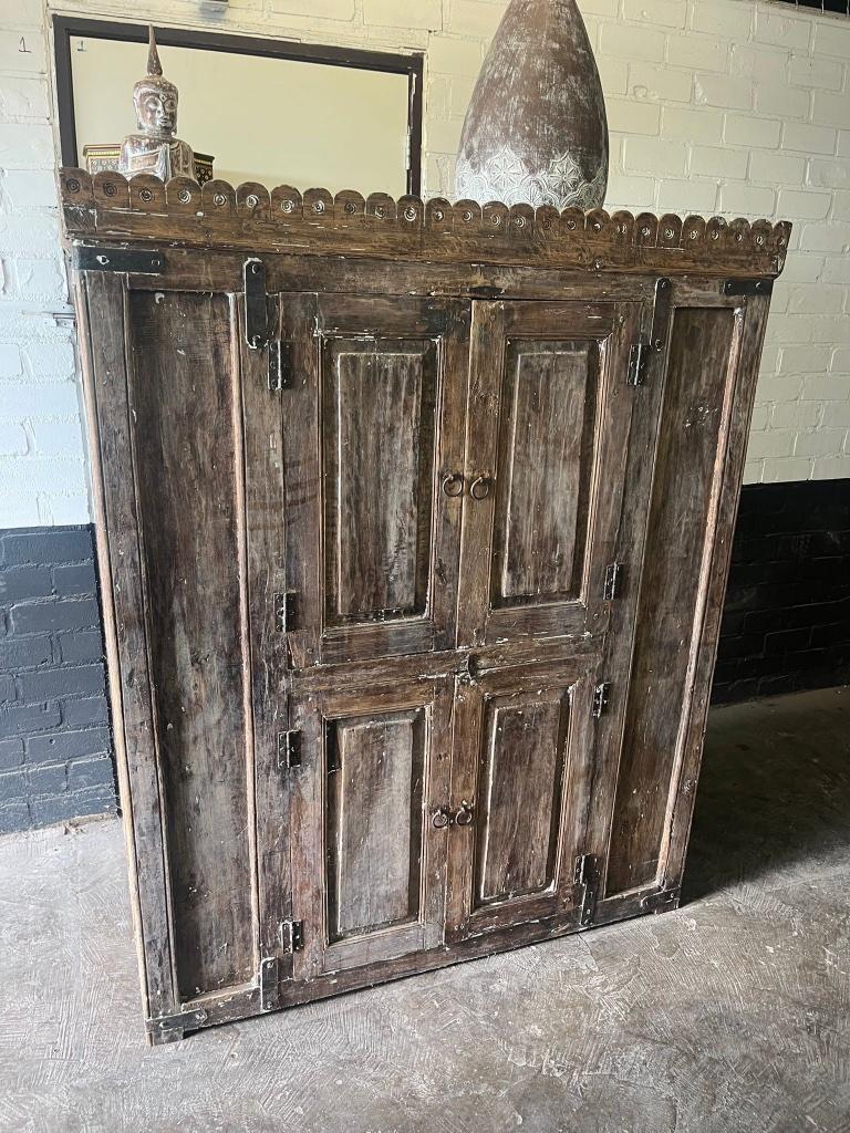 Indiase kast massief India kast teak houtsnijwerk uniek, Huis en Inrichting, Kasten | Overige, Zo goed als nieuw, Ophalen of Verzenden