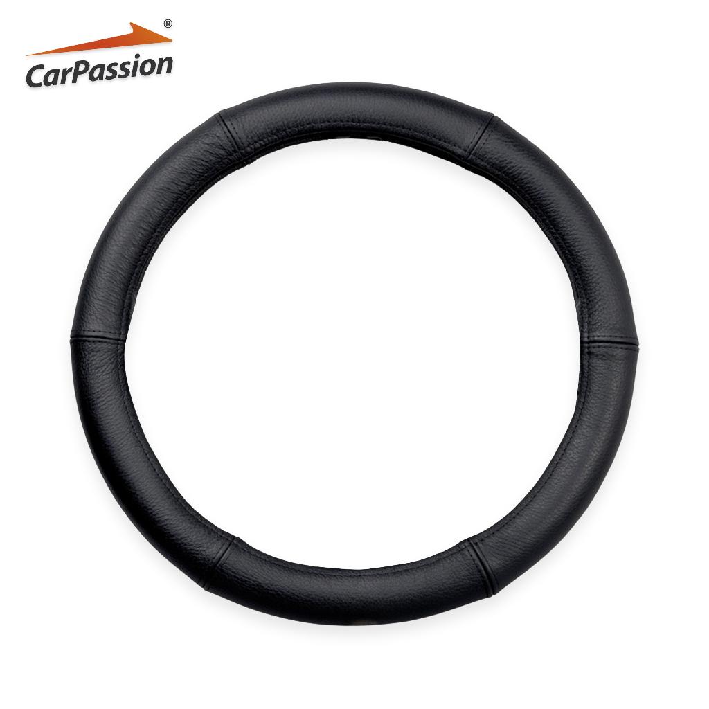 CarPassion Stuurhoes - Steering Cover - Leer - Ø 37-39 CM, Ophalen, Zo goed als nieuw