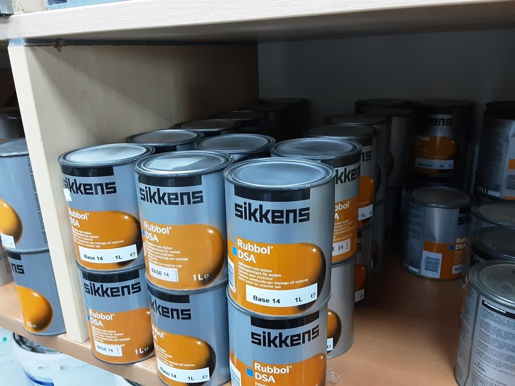 Sikkens rubbol dsa licht beige en fel rood ral 3000, Ophalen of Verzenden, Nieuw, Rood, Lak