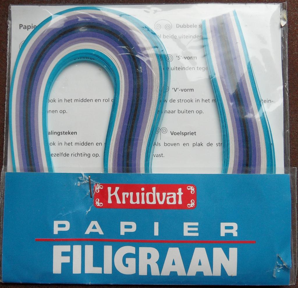 Quilling – papierfiligraanstroken blauw-wit-lila-paars 3mm, Ophalen of Verzenden, Nieuw