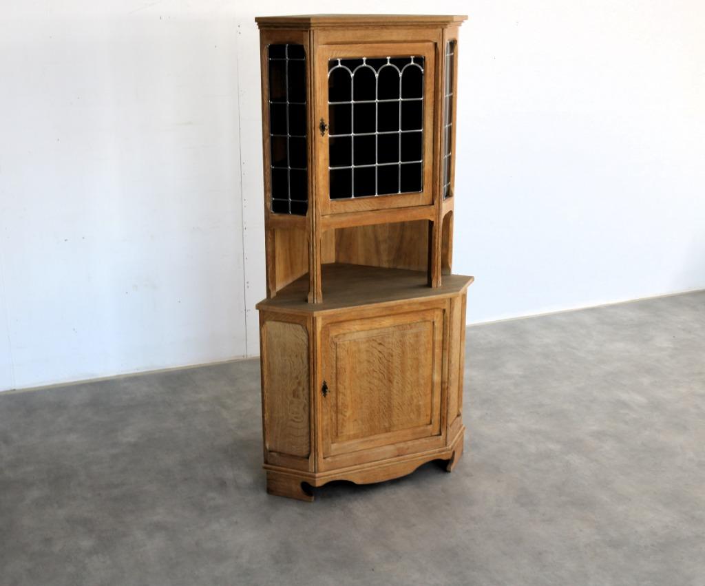 brutalist vitrinekast | hoekkast | jaren 60 | Deens, Glas, Gebruikt, Met deur(en), .