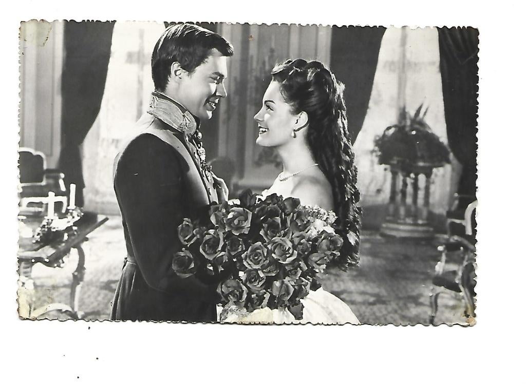 Romy Schneider, Verzamelen, Ansichtkaarten | Themakaarten, Verzenden, 1960 tot 1980, Gelopen, Sterren en Beroemdheden