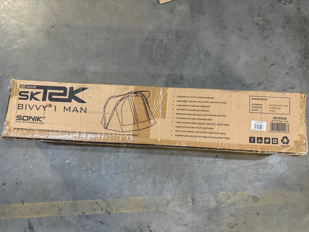 Sonik sk tek bivvy 1 man met overwrap nieuw in doos., Ophalen of Verzenden, Nieuw, Overige typen