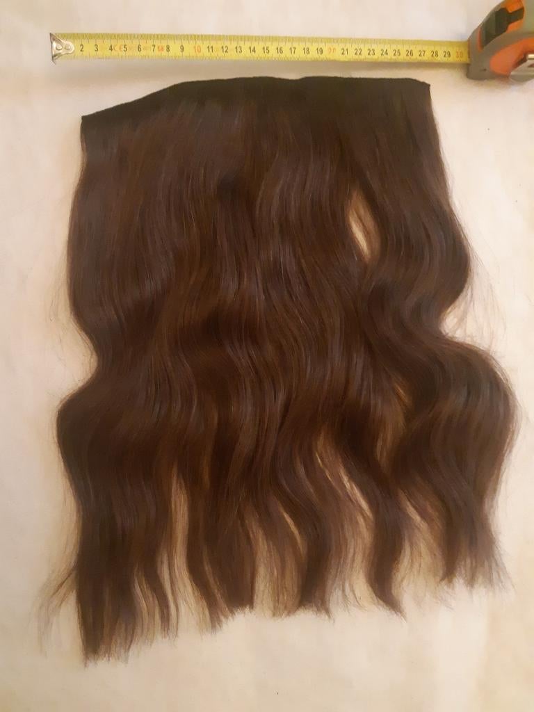 Bruine haarverlenging 40cm - clip-in, Ophalen of Verzenden, Nieuw, Pruik of Haarverlenging
