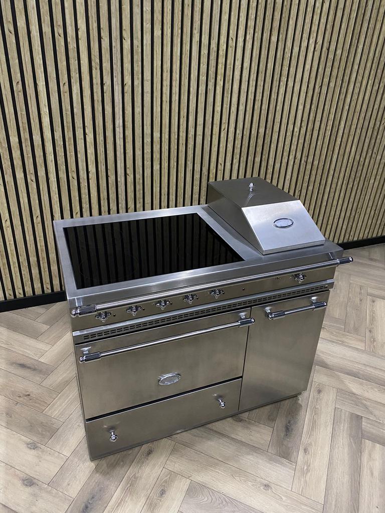 Prachtige Lacanche Inox Blinkend Chroom Keramisch + Friteuse, 60 cm of meer, Keramisch, Zo goed als nieuw, Vrijstaand