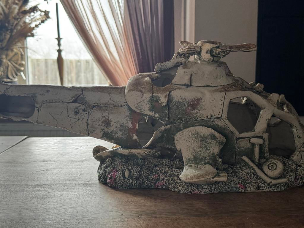 Aquarium Decoratie Helikopter Wrak groot, Ophalen, Nieuw, Overige typen