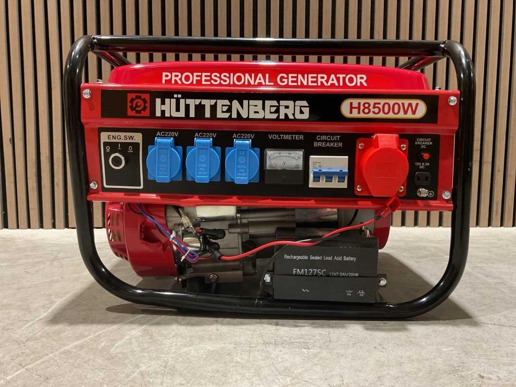 Huttenberg H8500W + met accu - Stroomgenerator‼️, Ophalen, Elektrisch startend, Benzine, Nieuw