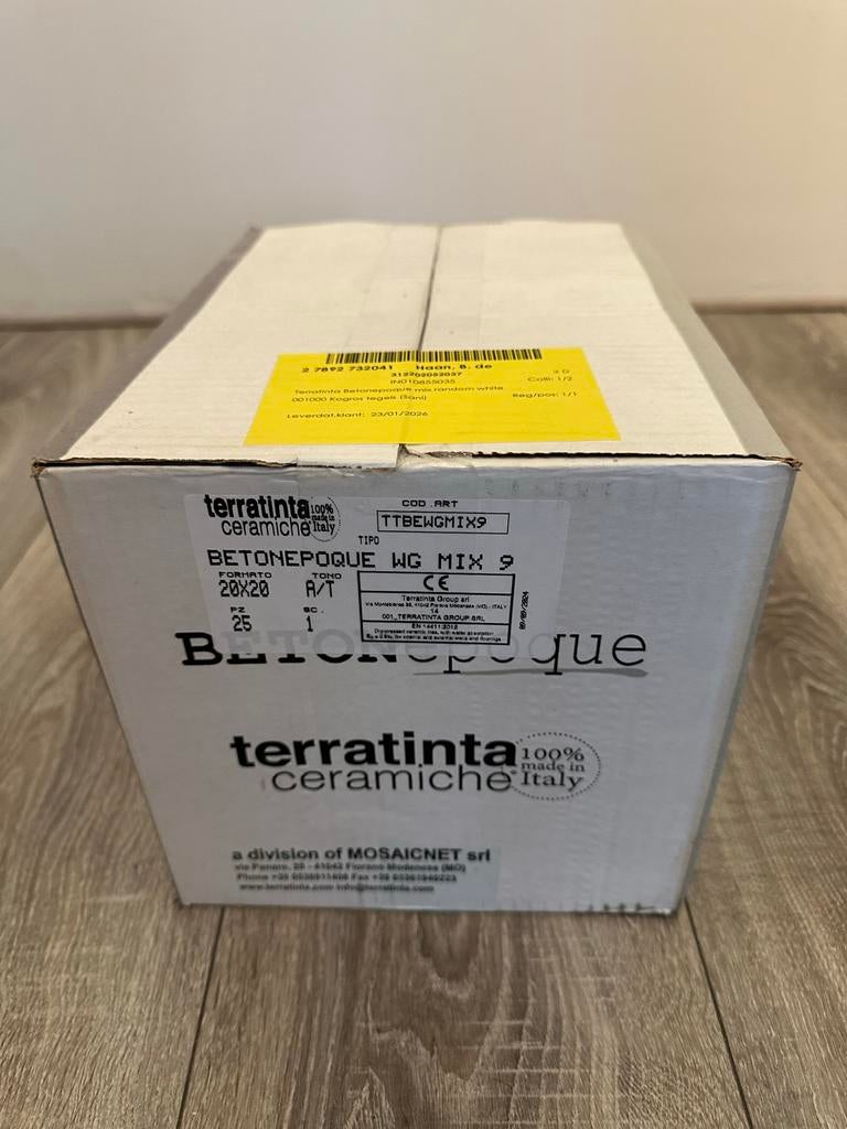 Terratinta Betonepoque Tegels 20x20 Mix White Grey, Keramiek, Nieuw, Ophalen of Verzenden, 20 tot 40 cm