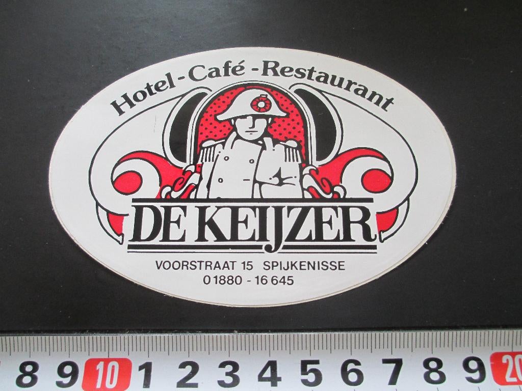 sticker spijkenisse hotel café restaurant DE KEIJZER voorstr, Verzamelen, Ophalen, Zo goed als nieuw