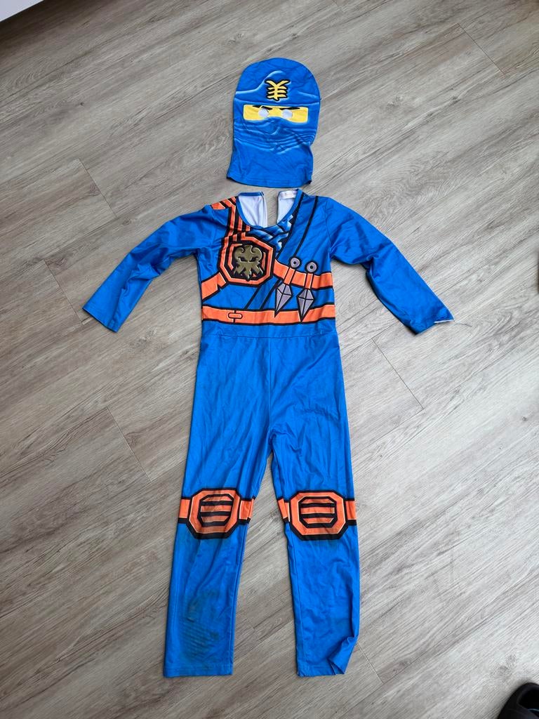 Ninjago Carnavalspak Maat 120, Kinderen en Baby's, Carnavalskleding en Verkleedspullen, Ophalen of Verzenden, Gebruikt, 122 t/m 128