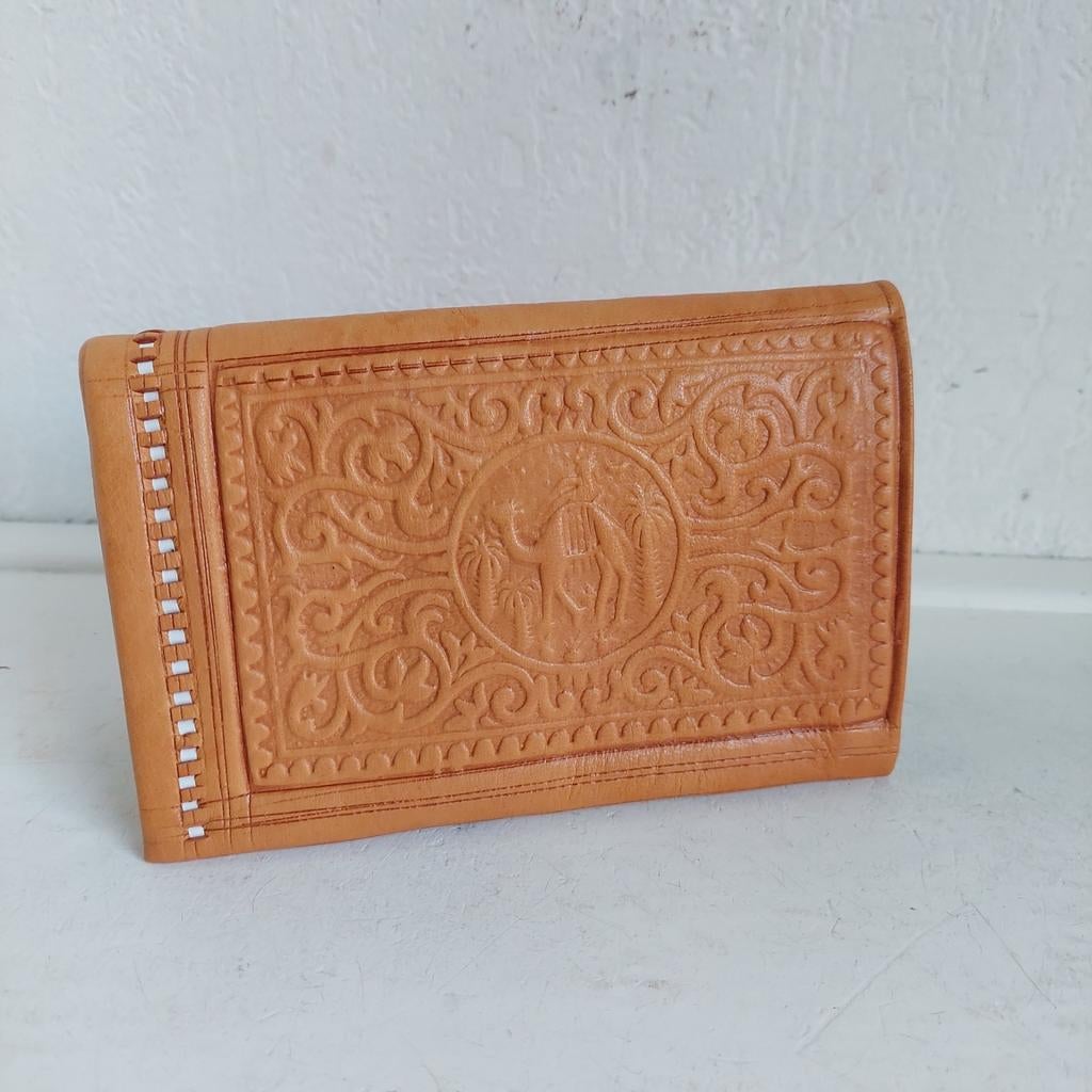 Lucky Vintage Nieuwe Marokkaanse leren portemonnee, Overige merken, ., Ophalen of Verzenden, Zo goed als nieuw