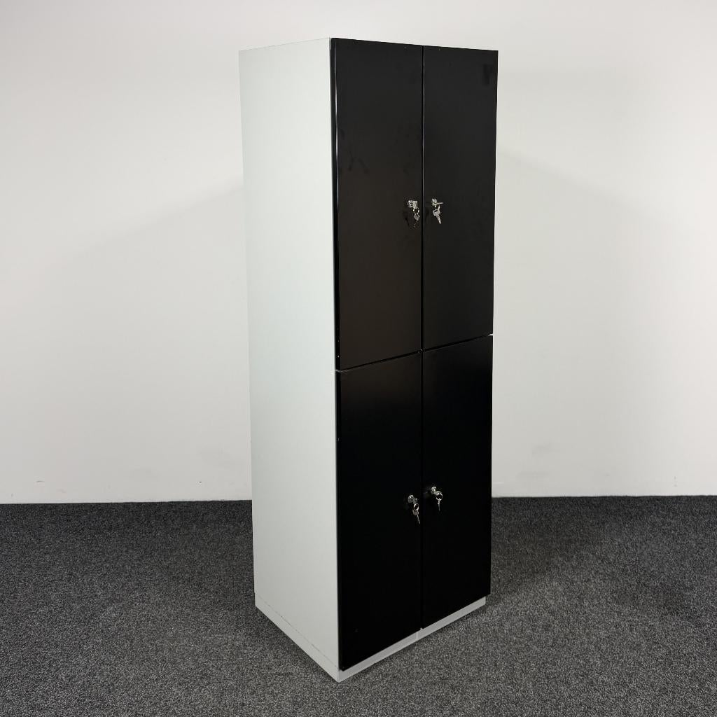 Lockerkast 4-deurs - Zwart | 180 x 60 x 50 cm  26013, Huis en Inrichting, Kasten | Ladekasten, Ophalen, Gebruikt, 50 tot 100 cm
