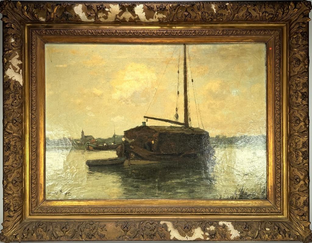 606. Olieverfschilderij, Cornelis Kuypers, begin 20e eeuw, Antiek en Kunst, Kunst | Schilderijen | Klassiek, Ophalen of Verzenden
