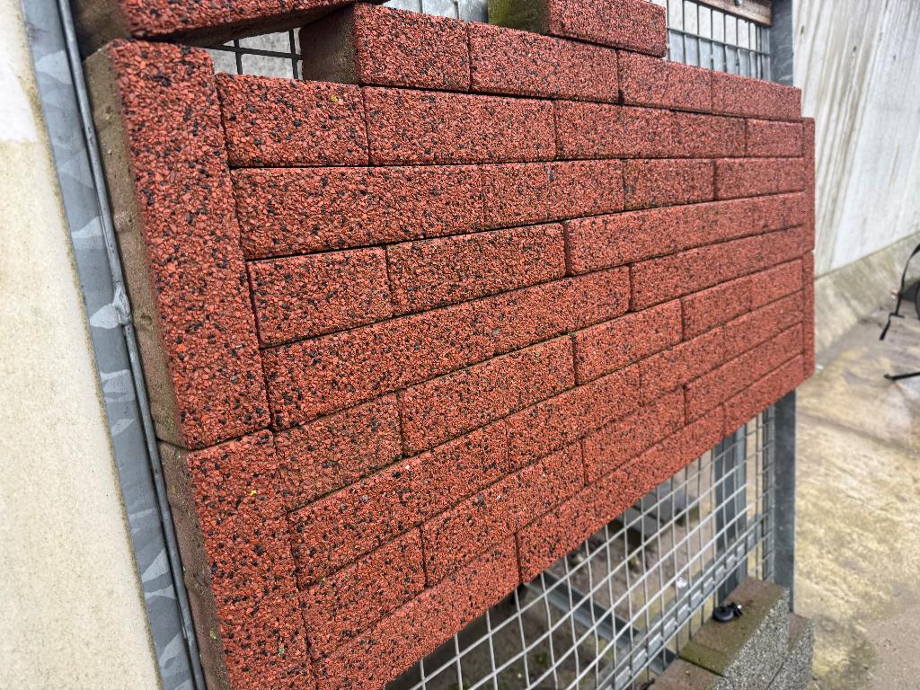 betonstenen 7 duimer 7x20x8 rood geocollor nieuw 500m2, Ophalen, Klinkers, Nieuw, 10 m² of meer