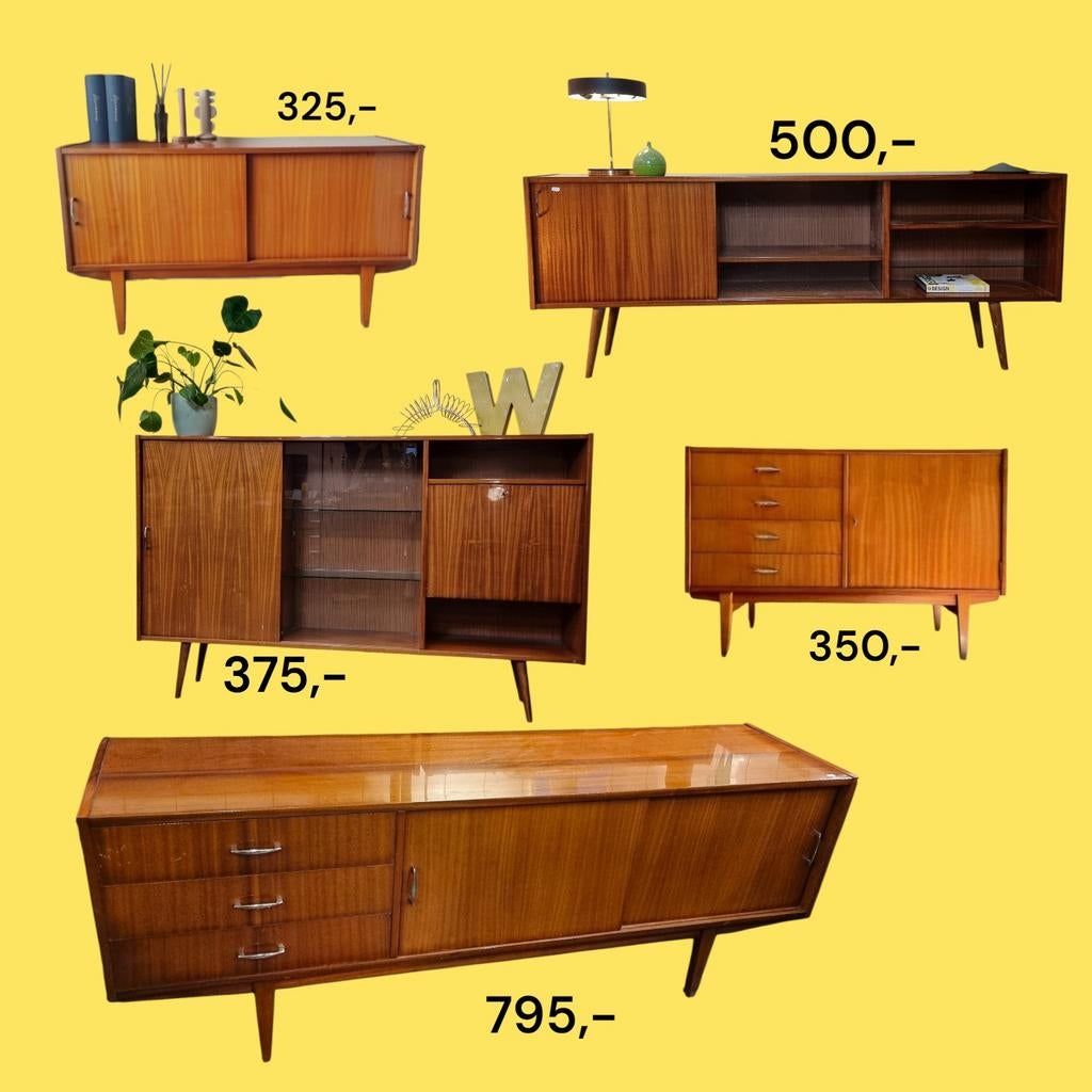 Grote voorraad vintage kastjes uit de jaren 60, Huis en Inrichting, Kasten | Wandmeubels, Ophalen, ,, ,, Minder dan 150 cm