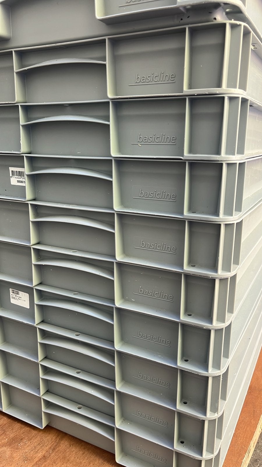 Basicline opslagbakken - grijze bakken - 20 stucks, 40 tot 60 cm, 50 tot 75 cm, Ophalen of Verzenden, Zo goed als nieuw