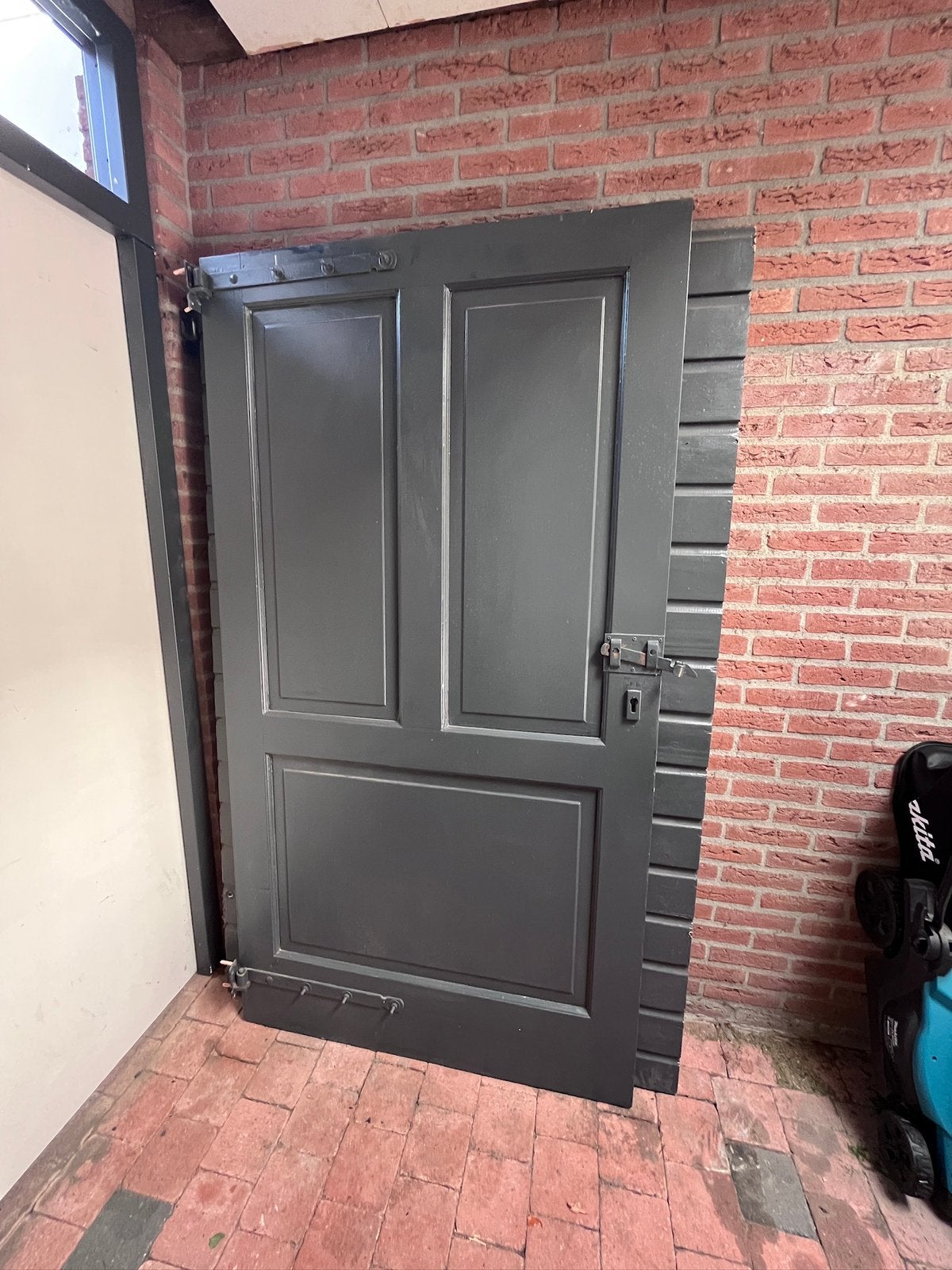 Poort deuren 223x206, Ophalen, Gebruikt, 120 cm of meer, Garagedeur