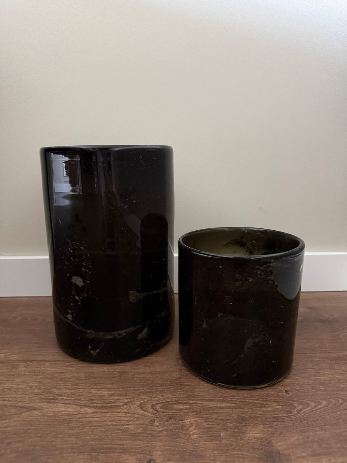 Windlichten zwart glas, Ophalen, Windlicht, Overige merken, Zwart