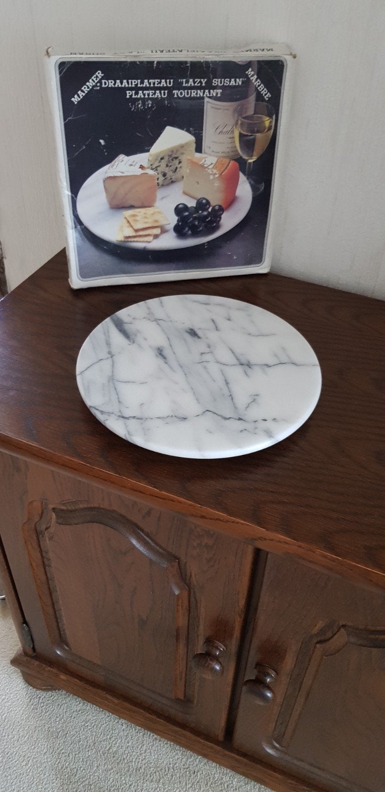 Marmeren draai plateau, Verzenden, Rond, Riet