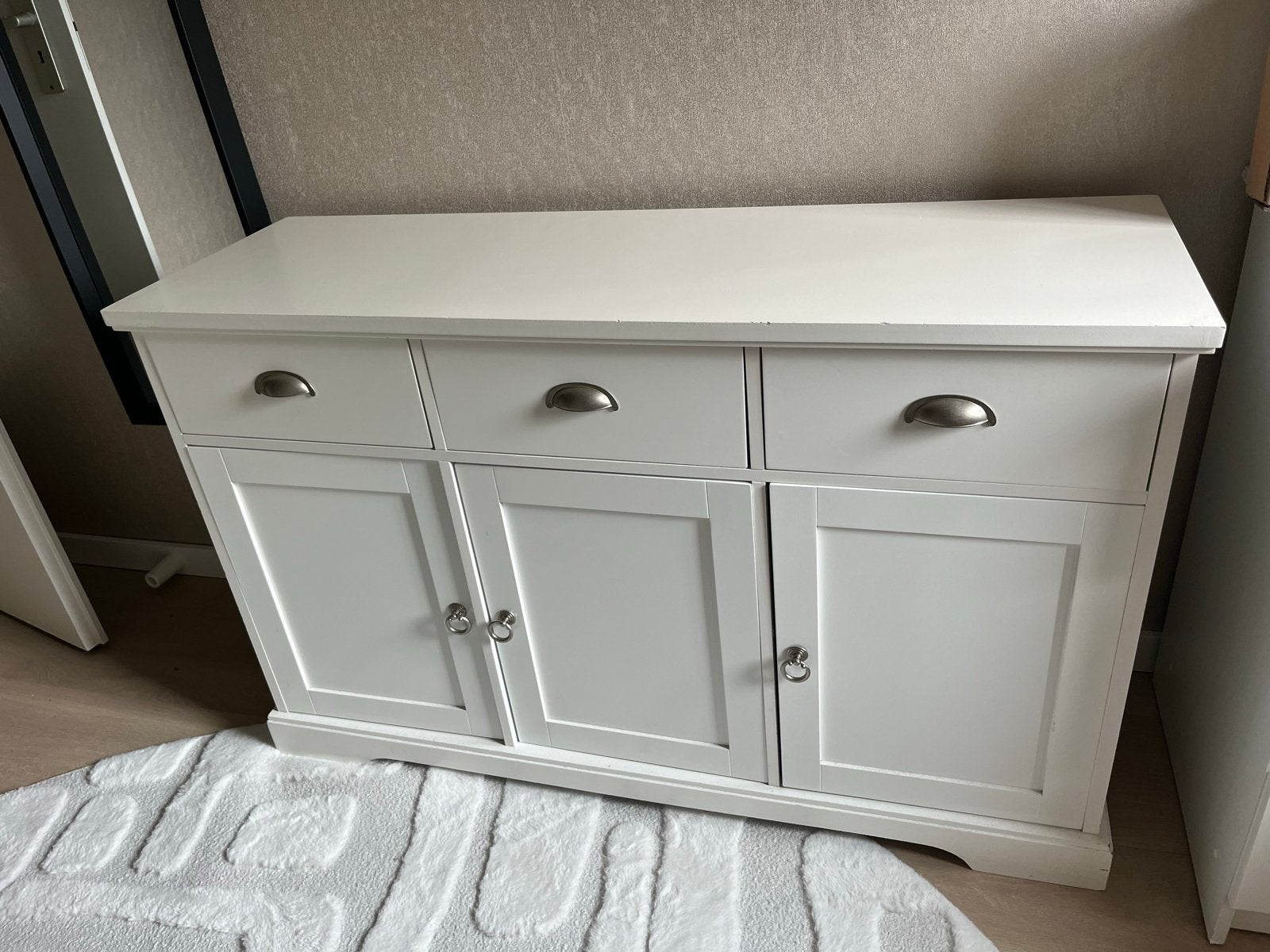 Wit dressoir met lades en deuren, Huis en Inrichting, Ophalen, Gebruikt, 100 tot 150 cm, Met lade(s)