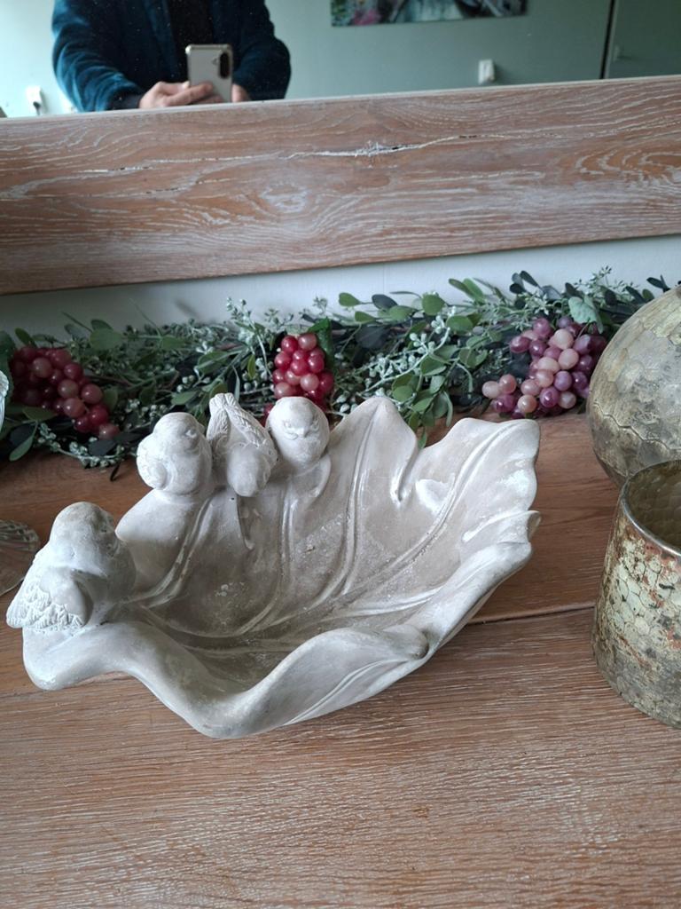 Decoratieve schaal met vogels - bladmotief, Gebruikt, Schaal, Ophalen of Verzenden, Overige vormen