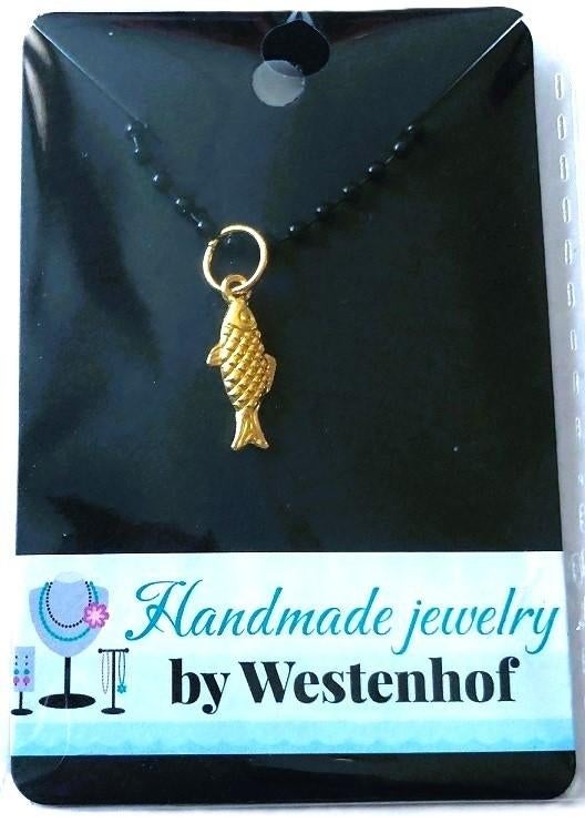 Hanger goud vis stainless steel goldplated, Sieraden, Tassen en Uiterlijk, Kettinghangers, Verzenden, Nieuw, Goud, Overige materialen
