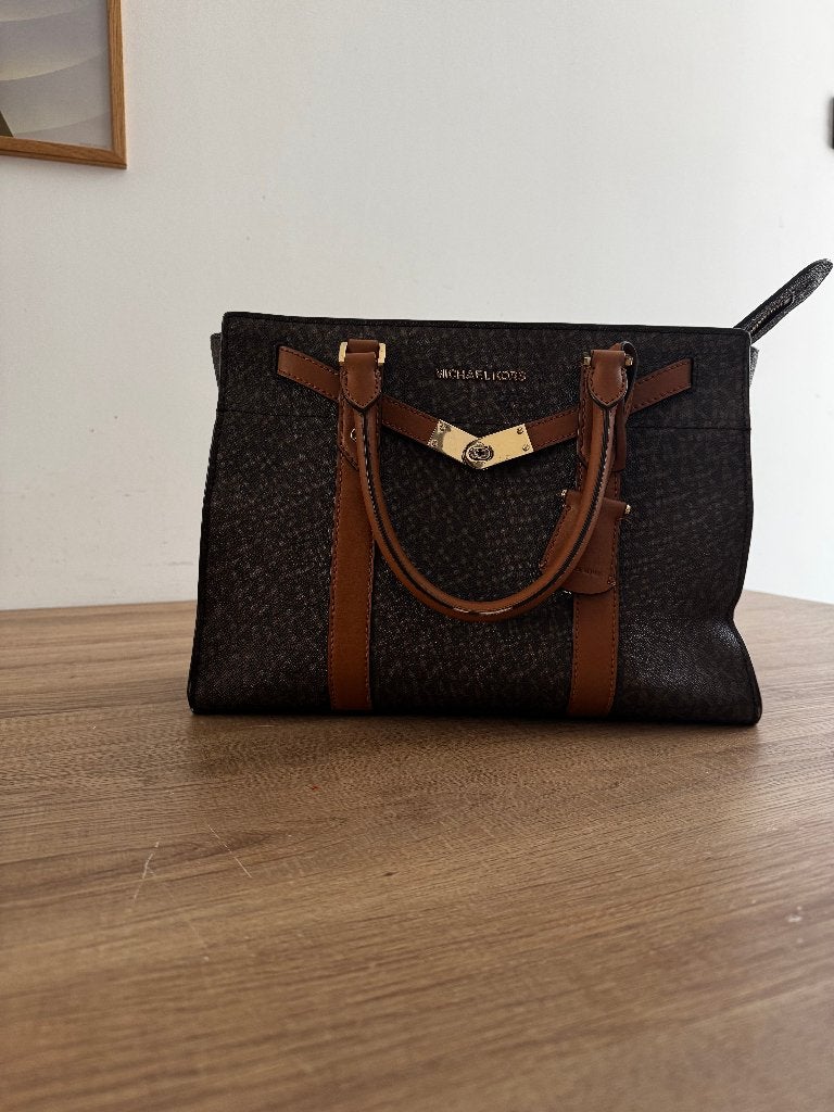 Micheal Kors handtas - origineel bruin monogram, Ophalen, Zo goed als nieuw, Bruin, Handtas