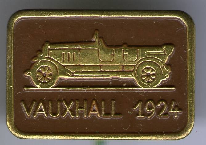 VAUXHALL 1924 bruin op koper oldtimer auto speldje ( D_105), Ophalen of Verzenden, Zo goed als nieuw, Transport, Speldje of Pin