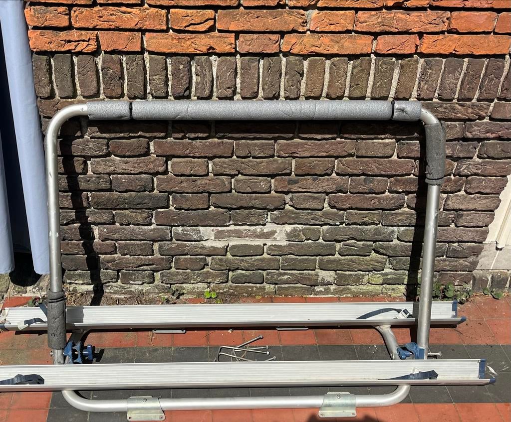 Fietsendrager voor montage op dissel vouwwagen - Aluminium, Achterklepdrager, Gebruikt, Elektrische fiets, Ophalen of Verzenden