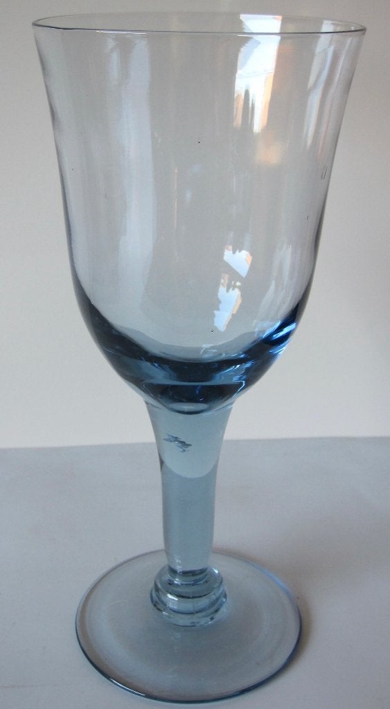 vintage blauw wijnglas - puntgaaf, Ophalen of Verzenden, Zo goed als nieuw, Overige typen