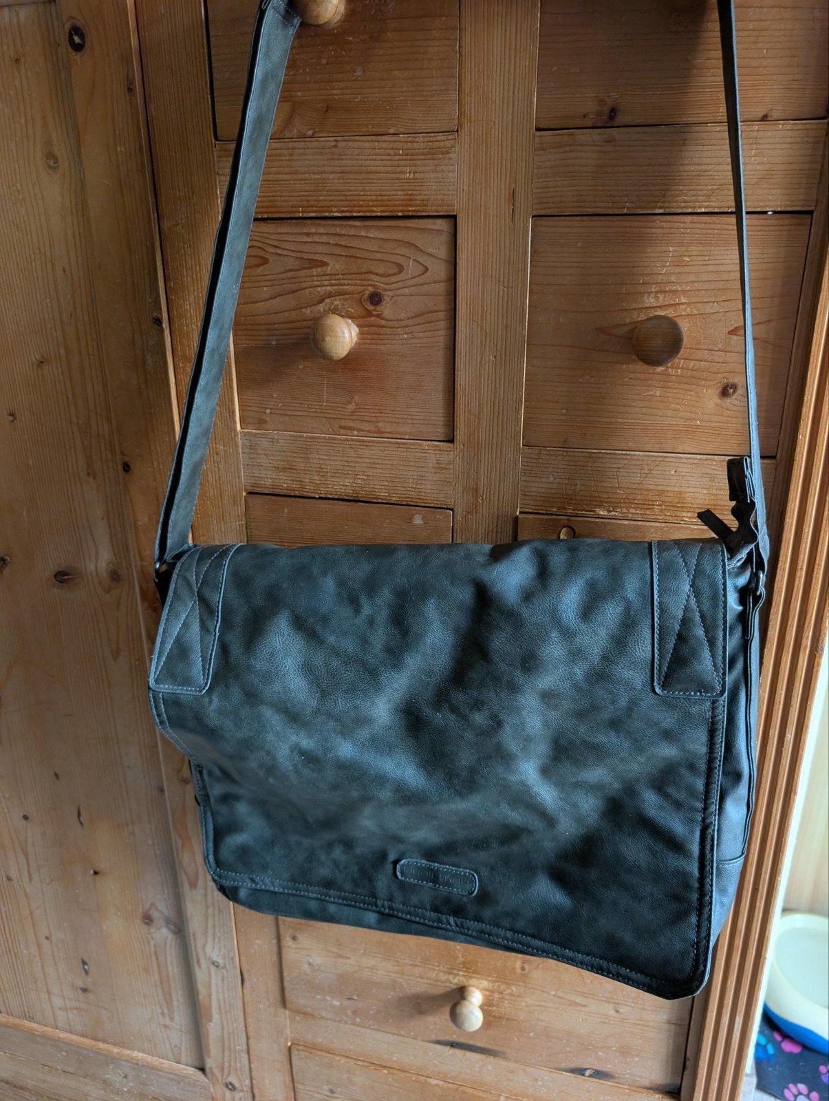 Stijlvolle donkergroene laptoptas met schouderband, Ophalen of Verzenden