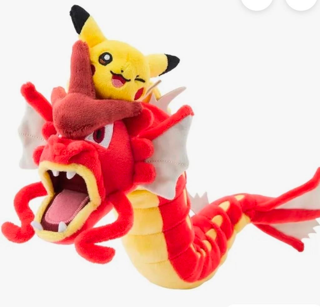 Pokemon Center Pikachu Shiny Red Gyarados Plush Hiroshima, Ophalen of Verzenden, Zo goed als nieuw, Overige typen