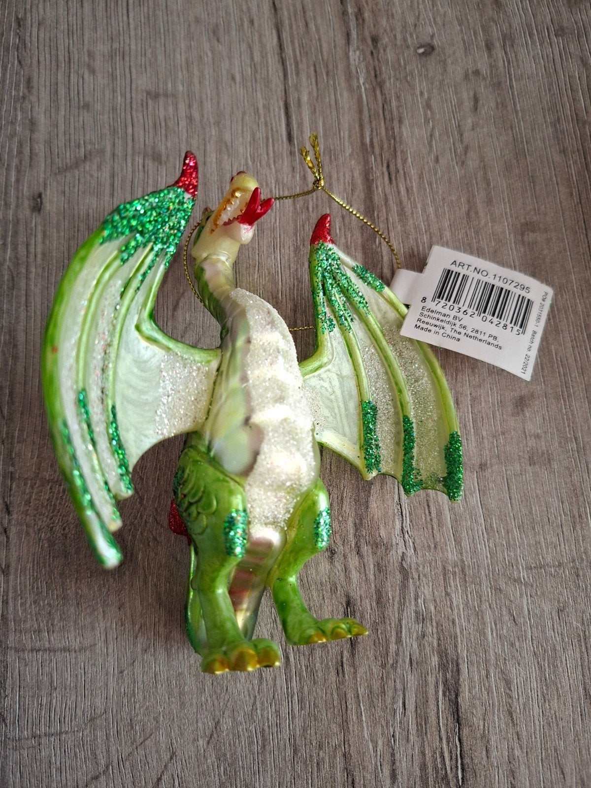 kerstbal draak, Ophalen of Verzenden, Beeldje of Poppetje