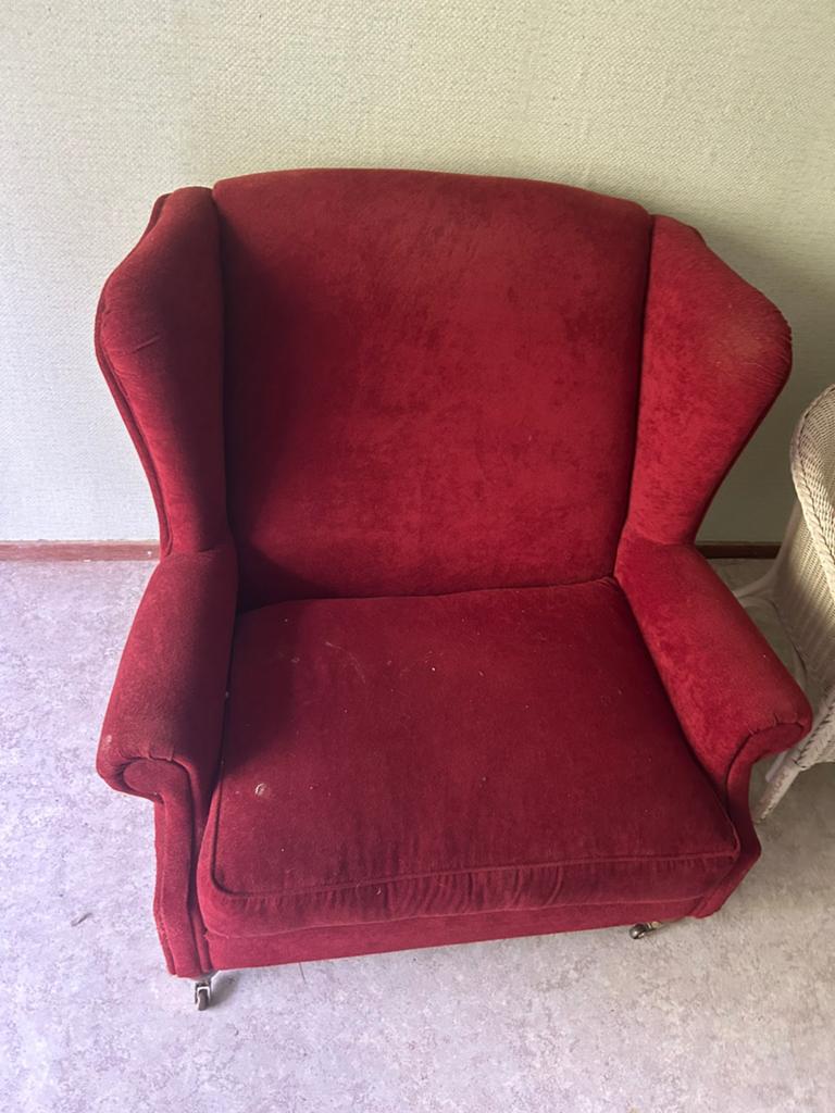 Gratis Loveseat rood, Ophalen, Gebruikt, Tweepersoons, 75 tot 100 cm