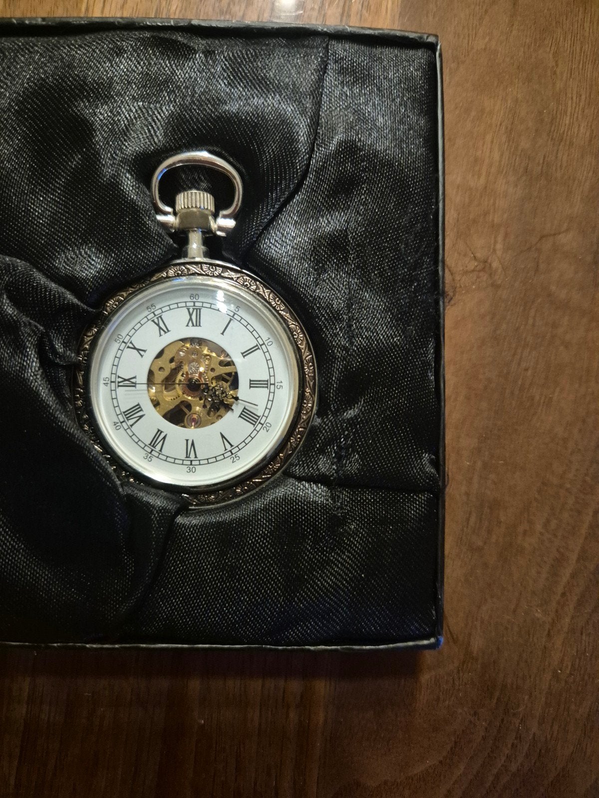 Verzilverd zakhorloge met mechanisch opwinduurwerk, Ophalen of Verzenden, Zo goed als nieuw, Zilver, Overige merken