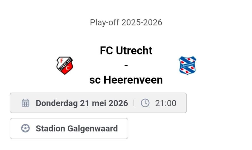 Fc utrecht - Sc Heerenveen Bunnikside Vak K1, Eén persoon