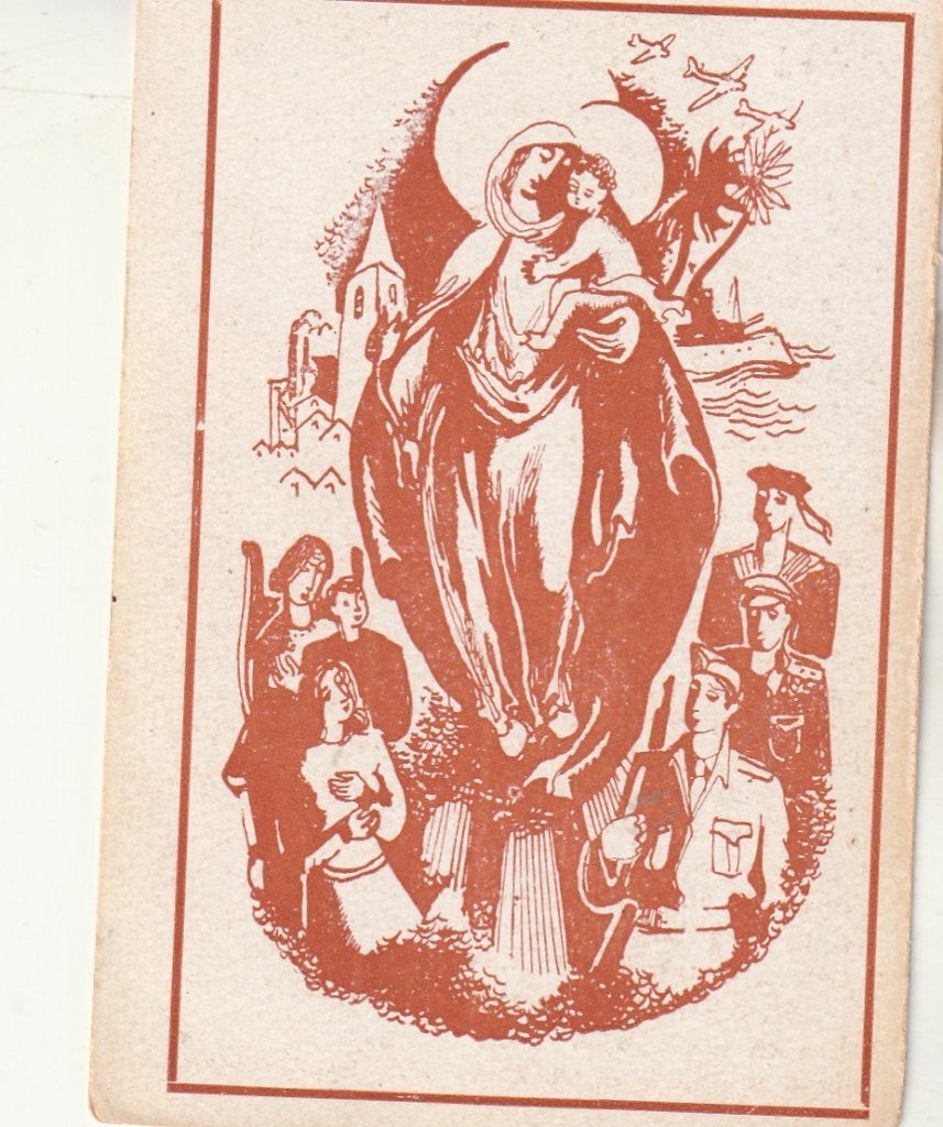 Gebed van Maria's Biddend Leger - Oude Devotieprent, Verzamelen, Religie, Ophalen of Verzenden, Gebruikt, Kaart of Prent, Christendom | Katholiek