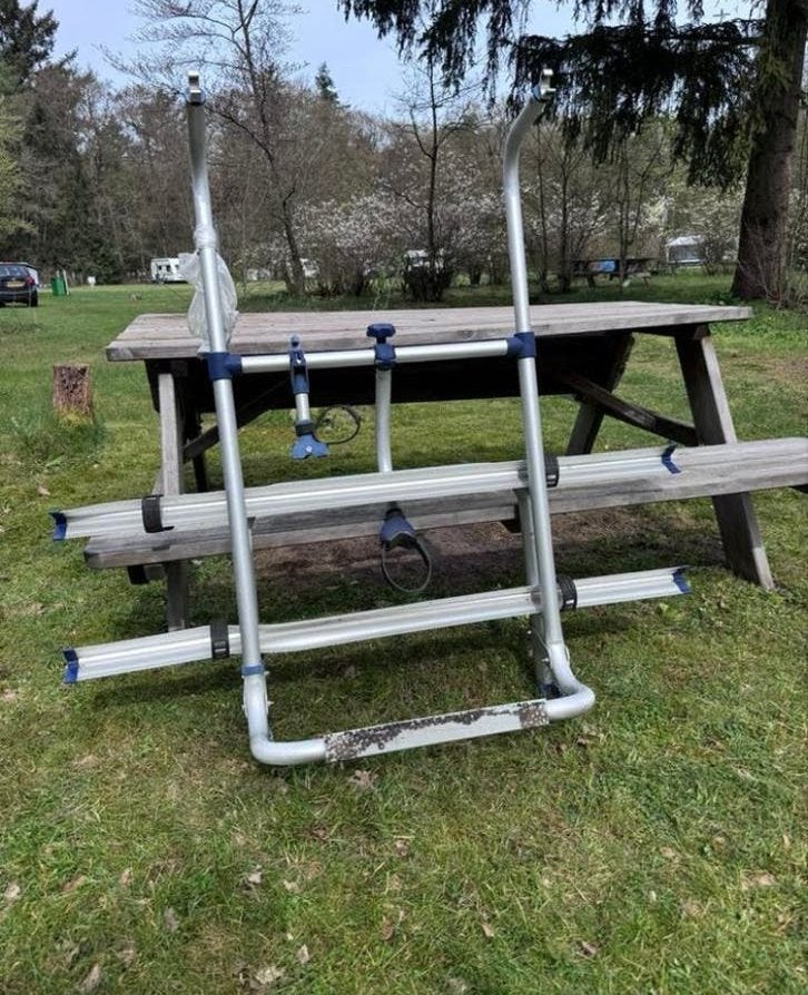 Fietsendrager voor caravan/camper met beugels, Auto diversen, Fietsendragers, Ophalen, 2 fietsen, Gebruikt, Fietsendrager-accessoire