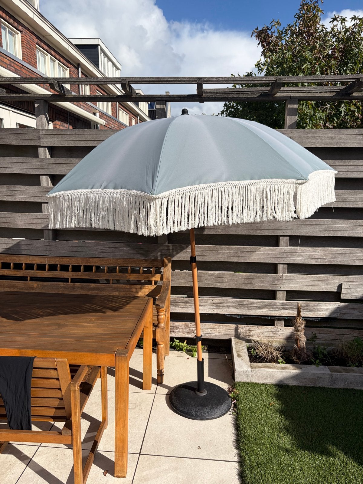 Stijlvolle parasol met franjes, Ophalen, Gebruikt, 2 tot 3 meter, Stokparasol