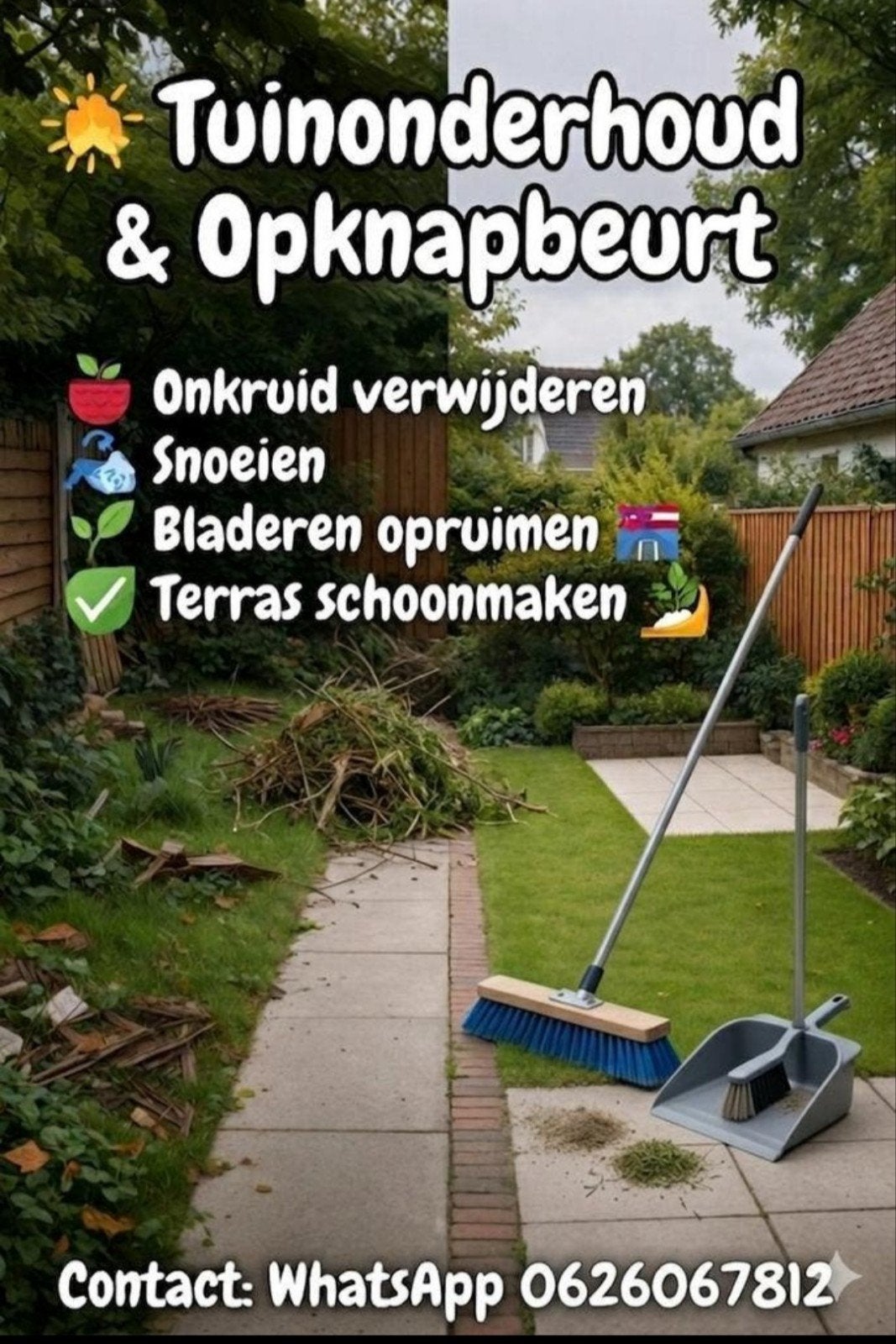 Klusjesman/Handyman, Tuin en Terras, Ophalen of Verzenden, 20 m² of meer
