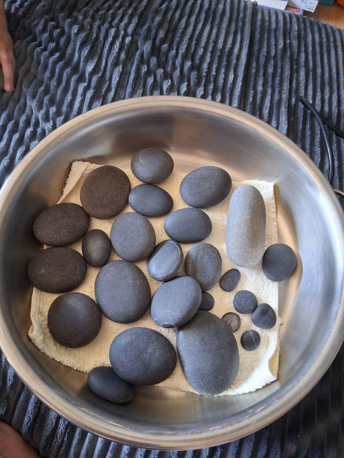 Hotstone pan met stenen - Ideaal voor massage, Ophalen, Gebruikt