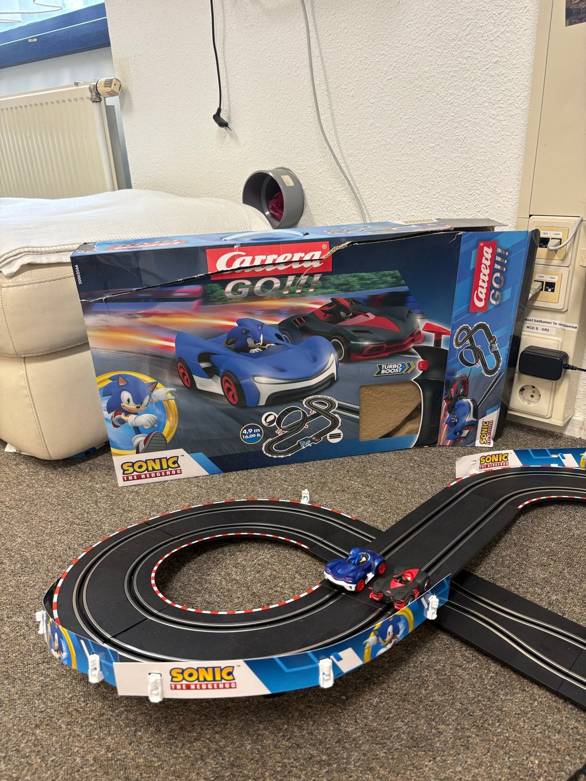 Carrera GO/Sonic the Hedgehog racebaan - Zo goed als nieuw, Kinderen en Baby's, Racebaan, Carrera, Ophalen of Verzenden, Zo goed als nieuw