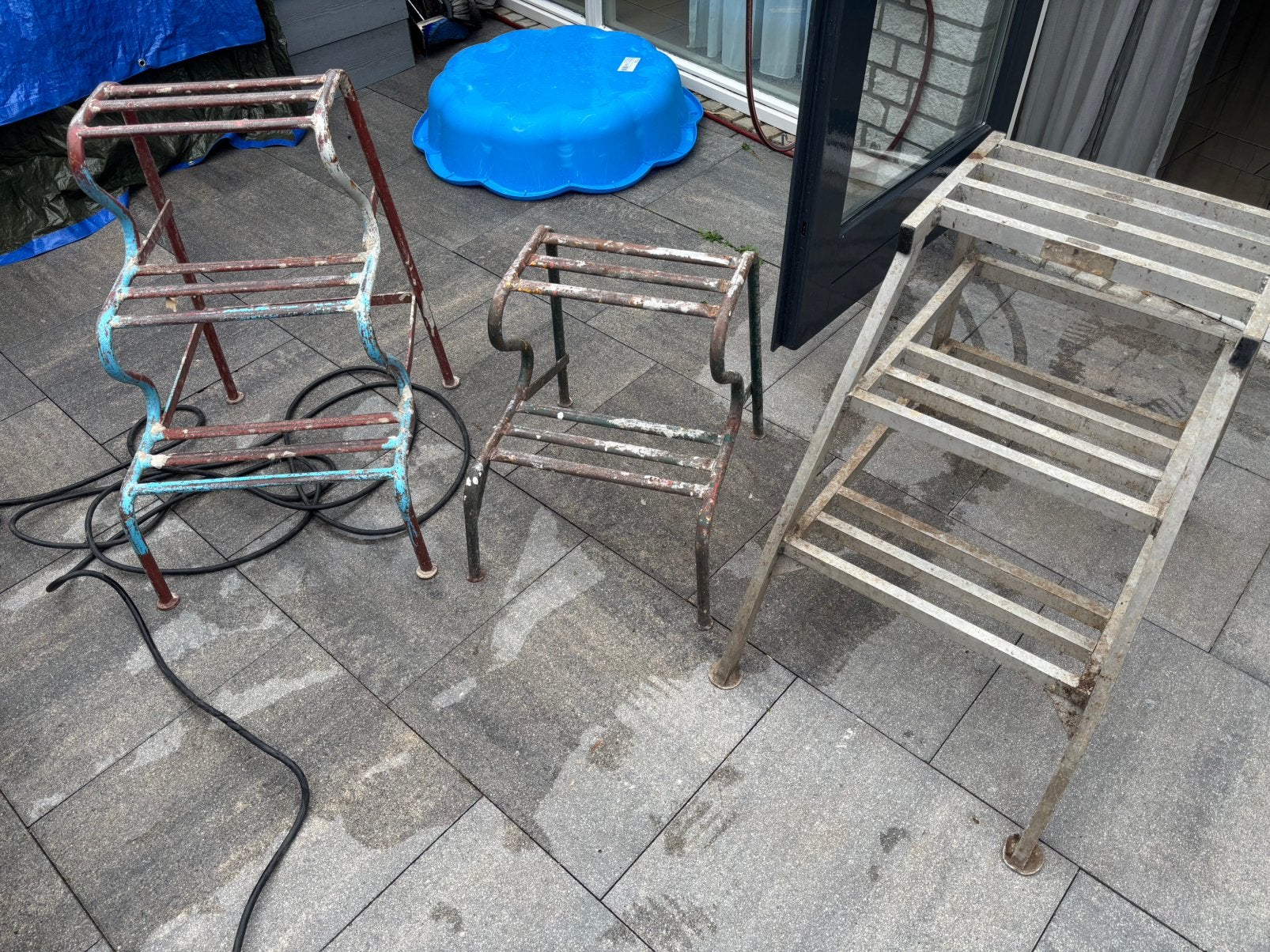 Stale trapjes stukadoor trap 3 en 2 treden  1 aluminium, Ophalen, Gebruikt, Minder dan 2 meter