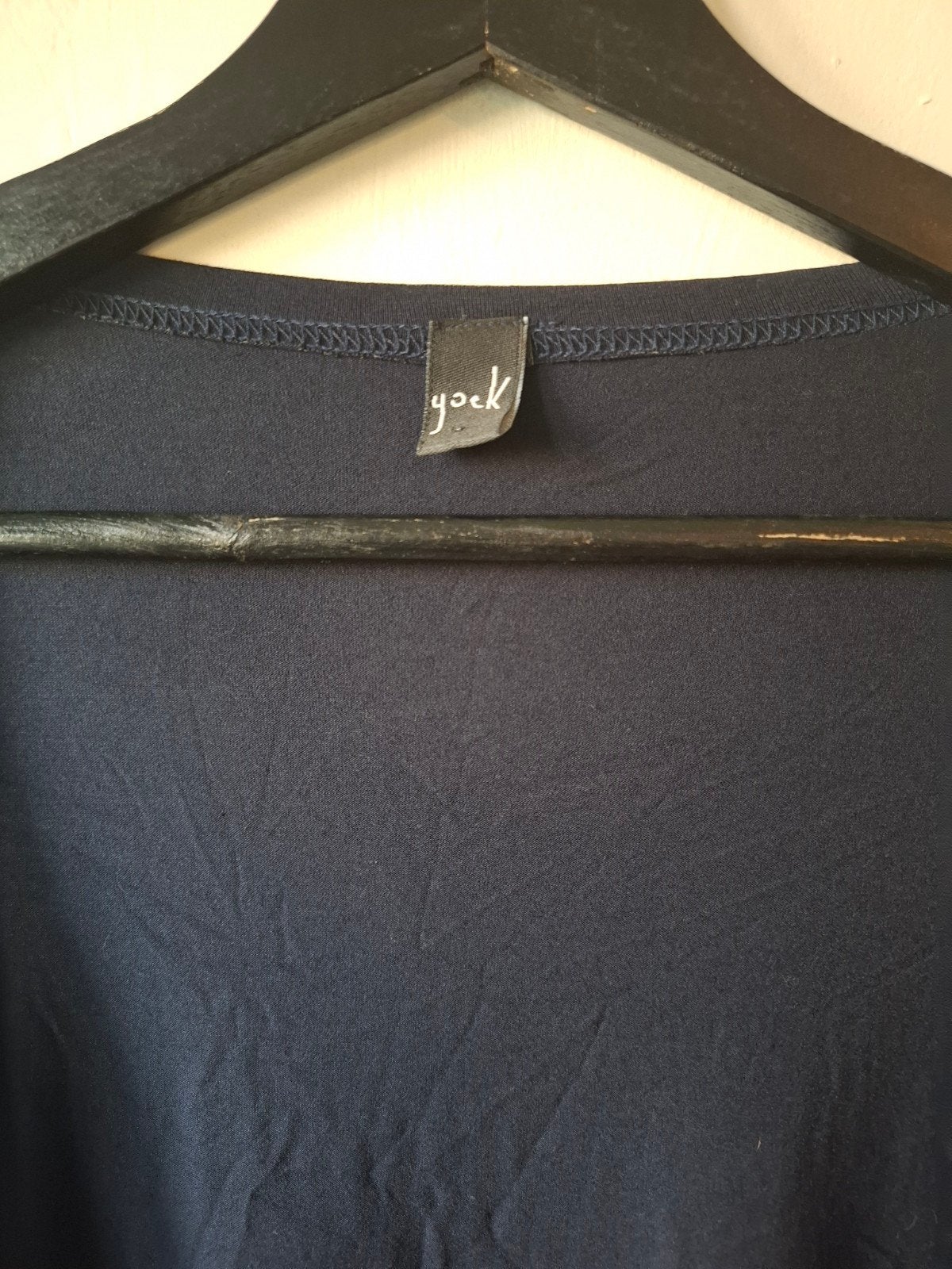 Yoek donkerblauw vest met watervalstrook - Maat XL, Yoek, Blauw, Trui of Vest, Ophalen of Verzenden