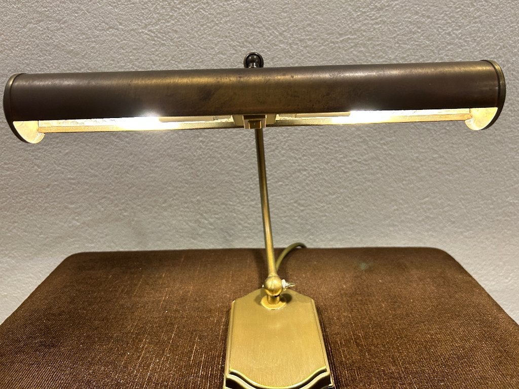 Piano lamp Verstelbaar met ledlicht 2 stuks Bronskleurig, Ophalen, Zo goed als nieuw, Piano