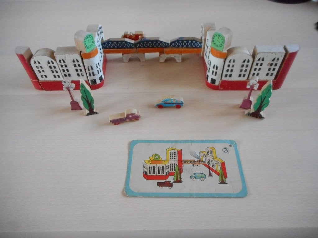 Vintage set houten blokken, Ophalen of Verzenden