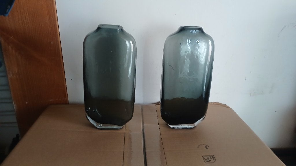 Smokey gray vasen, Ophalen, Zo goed als nieuw, Overige kleuren, Glas